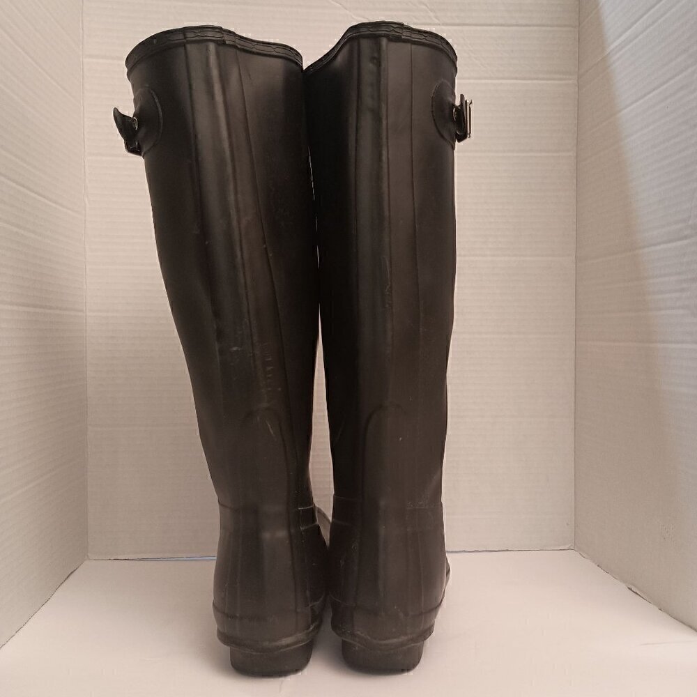 Hunter Women Original Back Adjustable Tall Rubber Rainboot Fisherman Black Size7 - Picture 4 of 10